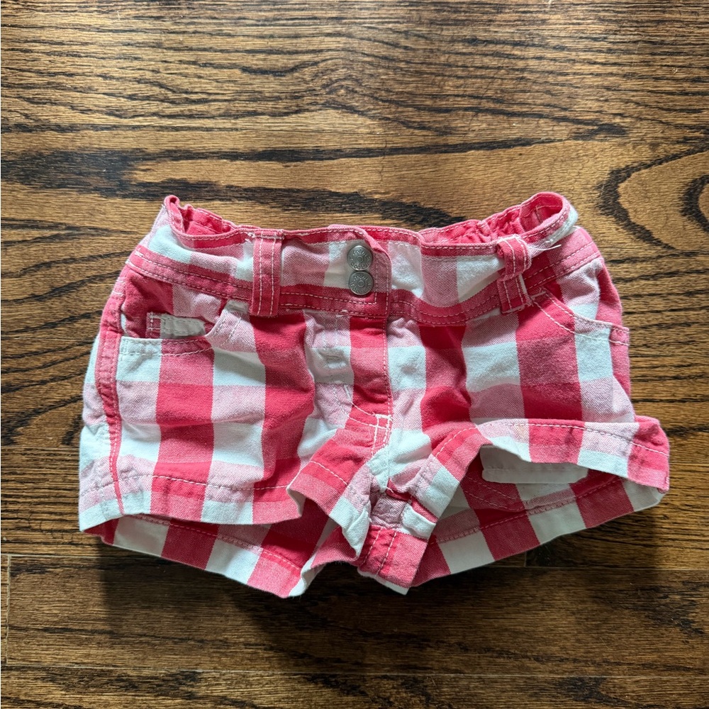 Mini Boden Red and White Gingham Kids Shorts